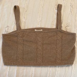 brown cropped knit tank top from tilly’s